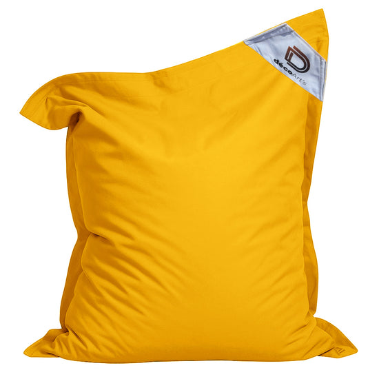 Pouf Géant XXL Intérieur et Extérieur, Déhoussable, Salon, Jardin, Deco Arts Jaune miel - Deco-arts.fr
