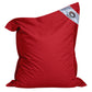Red XXL beanbag cover 180x140cm for indoor/outdoor use, by Deco-arts.fr, showcasing vibrant pimento color and texture.