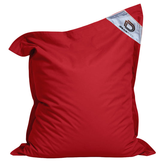 Pouf Géant XXL Intérieur et Extérieur, Déhoussable, Salon, Jardin, Deco Arts Rouge piment - Deco-arts.fr