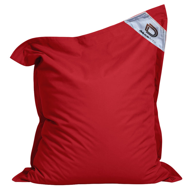 Pouf Géant XXL Intérieur et Extérieur, Déhoussable, Salon, Jardin, Deco Arts Rouge piment - Deco-arts.fr