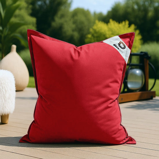 Housse pour Pouf Géant XL 120x80cm Intérieur et Extérieur - Rouge piment - Deco-arts.fr