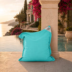 Funda de Puf XL 120x80 Azul Caribe - (Funda para Rellenar - Interior/Exterior)