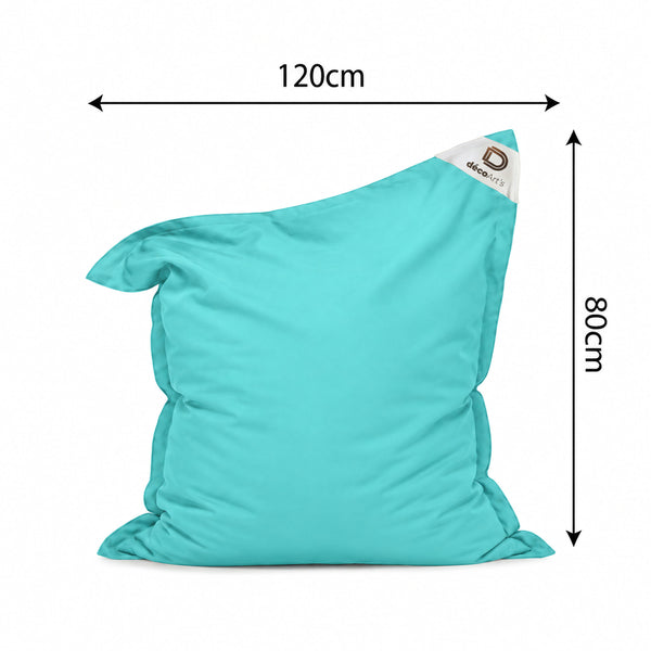 Housse de Pouf XL 120x80 Bleu Caraïbes - (Housse Seule à Garnir - Intérieur/Extérieur)