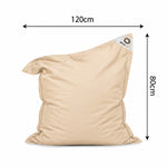 Funda de Puf XL 120x80 Beige - (Funda para Rellenar - Interior/Exterior)