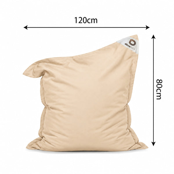 Housse de Pouf XL 120x80 Beige - (Housse Seule à Garnir - Intérieur/Extérieur)