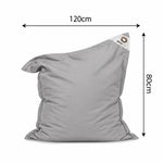 Housse de Pouf XL 120x80 Gris Galet - (Housse Seule à Garnir - Intérieur/Extérieur)