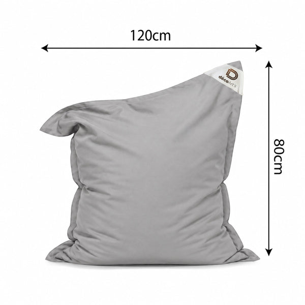 Housse de Pouf XL 120x80 Gris Galet - (Housse Seule à Garnir - Intérieur/Extérieur)