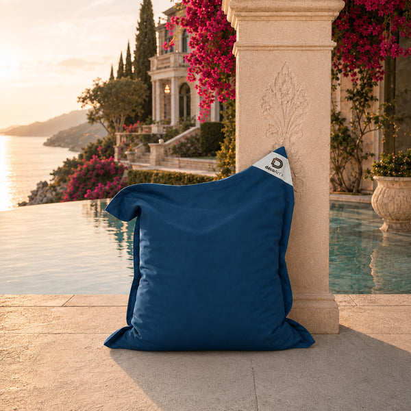 Housse de Pouf XL 120x80 Bleu Pétrole - (Housse Seule à Garnir - Intérieur/Extérieur)