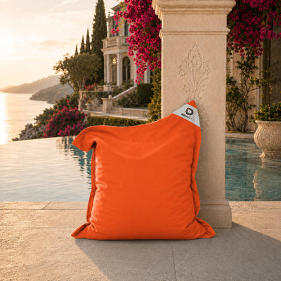 Funda de Puf XL 120x80 Naranja - (Funda para Rellenar - Interior/Exterior)