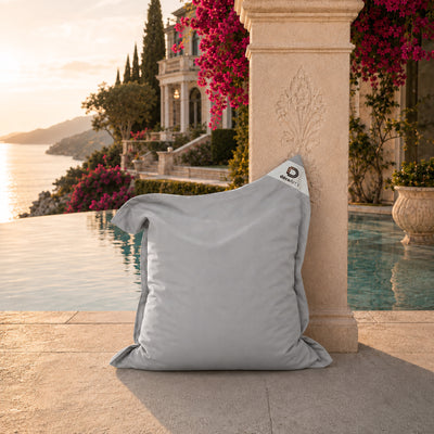 Housse de Pouf XL 120x80 Gris Galet - (Housse Seule à Garnir - Intérieur/Extérieur)