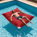Housse de Pouf Flottant XXL 180x140 Rouge Piment - (Housse Seule à Garnir - Spécial Piscine)