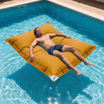 Pouf Géant Flottant 180x140 Jaune Miel - Piscine & XXL (Billes)