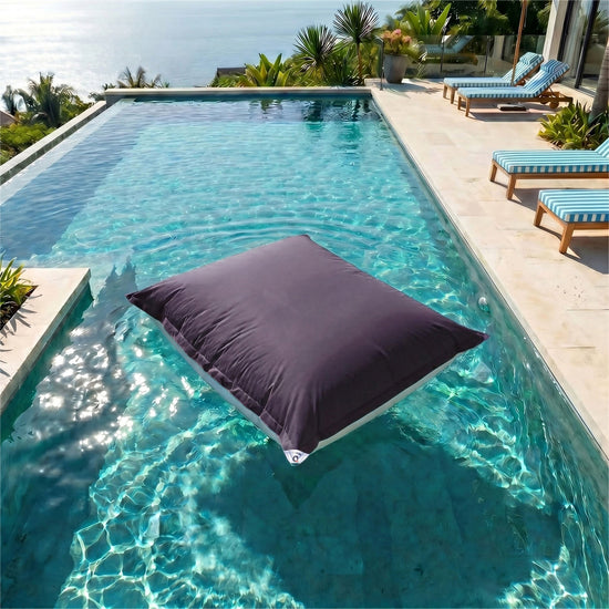 Housse de Pouf Flottant XXL 180x140 Gris Carbone - (Housse Seule à Garnir - Spécial Piscine)