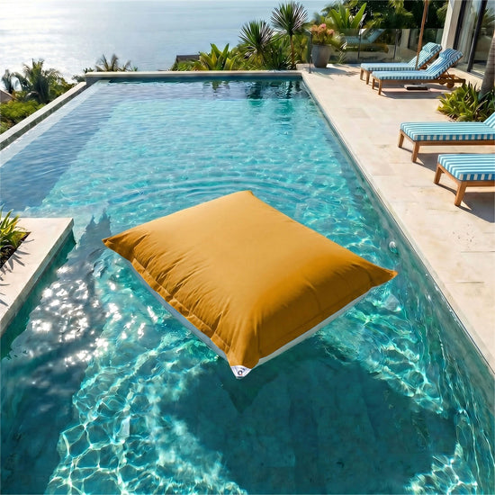 Housse de Pouf Flottant XXL 180x140 Jaune Miel - (Housse Seule à Garnir - Spécial Piscine)