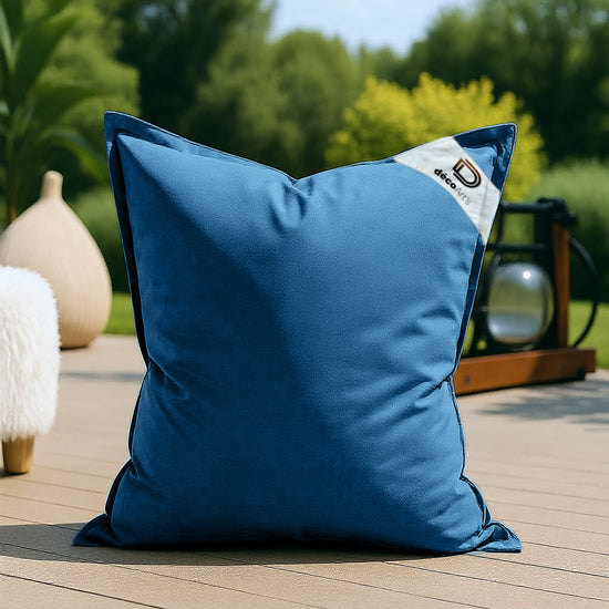Housse pour Pouf Géant XL 120x80cm Intérieur et Extérieur - Bleu pétrole - Deco-arts.fr