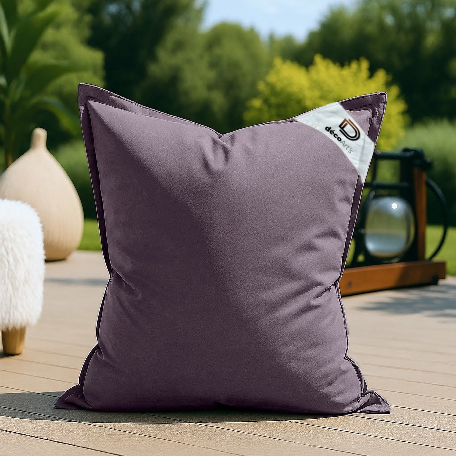 Housse pour Pouf Géant XL 120x80cm Intérieur et Extérieur - Gris carbone - Deco-arts.fr