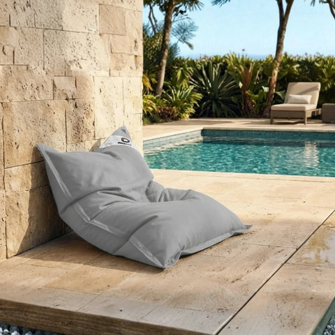 Puf Gigante XXL - 140x180 cm - Interior y exterior - Desenfundable - Gris guijarro - Déco Arts