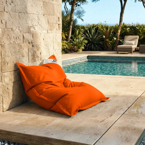Puf Gigante XXL - 140x180 cm - Interior y exterior - Desenfundable - Naranja - Déco Arts