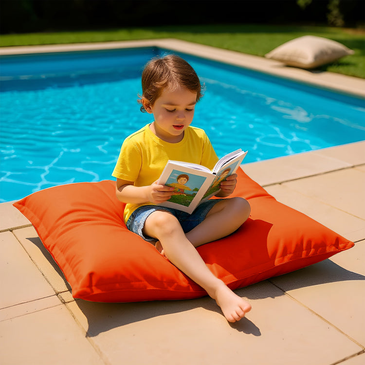 Housse pour Pouf Géant XL 120x80cm Intérieur et Extérieur - Orange - Deco-arts.fr