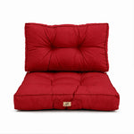 Ensemble Coussins Capitonné 60x60 Rouge - Épais 15cm & Moelleux (Assise + Dossier)