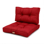 Ensemble Coussins Capitonné 60x60 Rouge - Épais 15cm & Moelleux (Assise + Dossier)