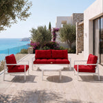 Ensemble Coussins Capitonné 60x60 Rouge - Épais 15cm & Moelleux (Assise + Dossier)