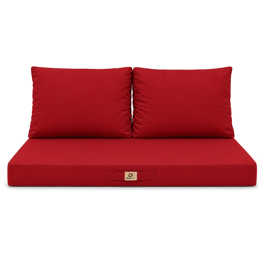 Conjunto de Cojines para Salón de Jardín 120x60 Rojo, relleno de espuma de alta densidad