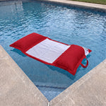 Puf Flotante para Piscina XXL 170x90 Rojo Pimiento - Colchoneta de Hamaca con Perlas (Confort Adulto)