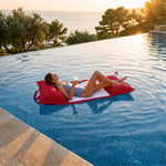 Puf Flotante para Piscina XXL 170x90 Rojo Pimiento - Colchoneta de Hamaca con Perlas (Confort Adulto)