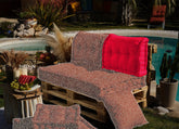 Coussin dossier pour palette capitonné en Polyester Rouge piment 60x40x15cm - Deco-arts.fr