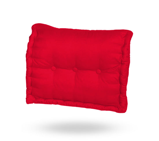 Coussin dossier pour palette capitonné en Polyester Rouge piment 60x40x15cm - Deco-arts.fr