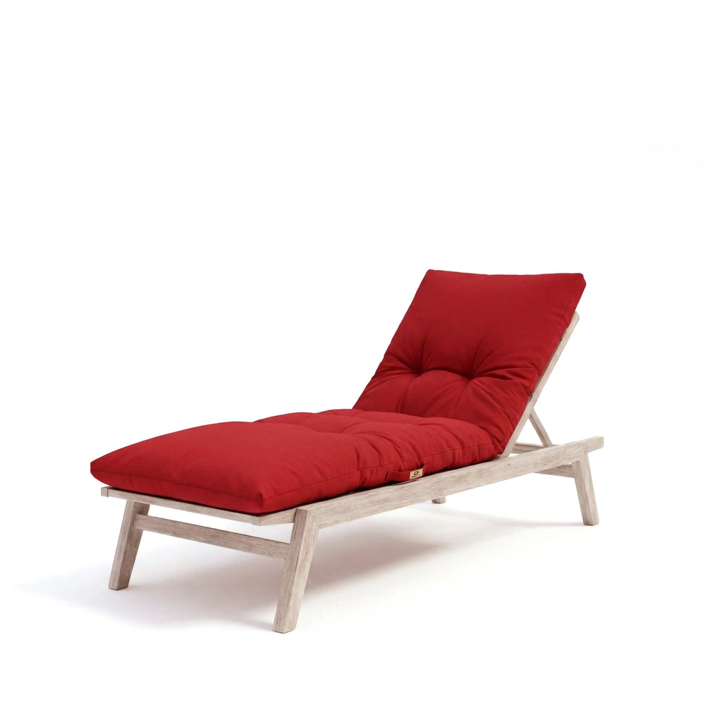 Colchoneta para Tumbona 185x60 Rojo Pimiento, tejido de poliéster