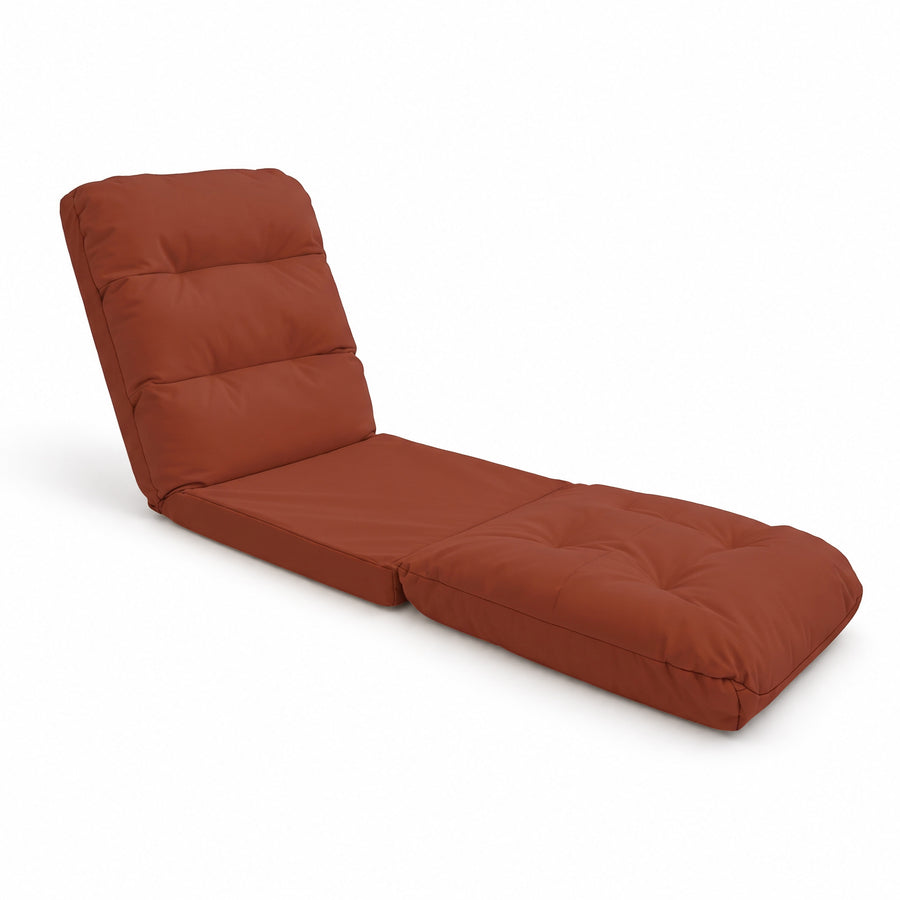 Sillón de Suelo Convertible Terracota - 3 en 1 (Cama 210x60) & Respaldo Regulable