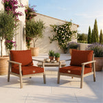 Ensemble Coussins Salon Jardin 60x60 Terracotta - Déhoussable & Anti-UV (Assise + Dossier)