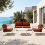 Ensemble Coussins Salon Jardin 60x60 Terracotta - Déhoussable & Anti-UV (Assise + Dossier)