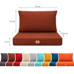 Ensemble Coussins Salon Jardin 60x70 Terracotta - Déhoussable & Anti-UV (Assise + Dossier)