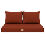 Conjunto de Cojines para Salón de Jardín 100x50 Terracota - Con Funda Extraíble & Anti-UV (1 Asiento + 2 Respaldos)