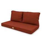 Conjunto de Cojines para Salón de Jardín 100x50 Terracota - Con Funda Extraíble & Anti-UV (1 Asiento + 2 Respaldos)