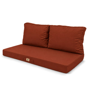 Ensemble Coussins Salon Jardin 100x50 Terracotta - Déhoussable & Anti-UV (1 Assise + 2 Dossiers)