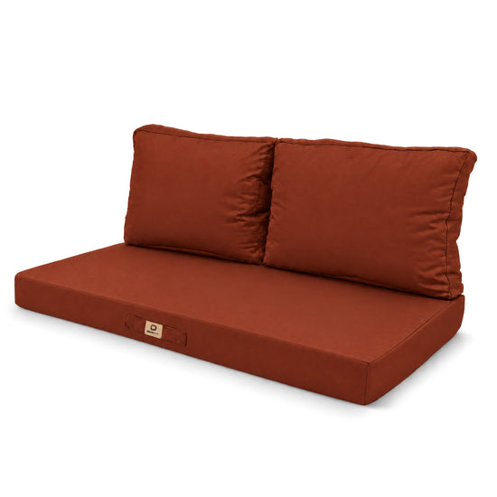 Conjunto de Cojines para Salón de Jardín 100x50 Terracota - Con Funda Extraíble & Anti-UV (1 Asiento + 2 Respaldos)