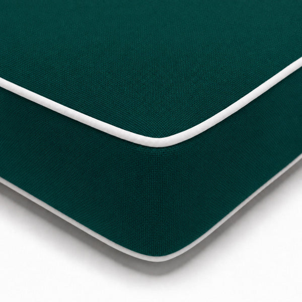 Colchoneta Premium para Tumbona 190x60 Verde Esmeralda - Grueso 10cm & Reposacabezas (Funda Extraíble)