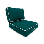 Conjunto de Cojines Premium 50x50 Verde Esmeralda - Grueso 12cm & Acabado con Ribete