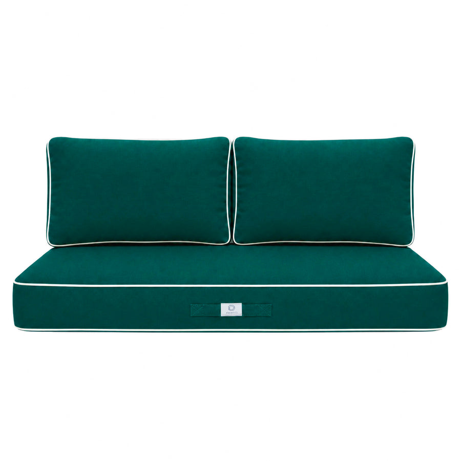 Conjunto de Cojines Premium 120x60 Verde Esmeralda, funda desenfundable