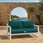 Conjunto de Cojines Premium 100x50 Verde Esmeralda - 1 Asiento + 2 Respaldos (Grueso 12cm & Passepoil)