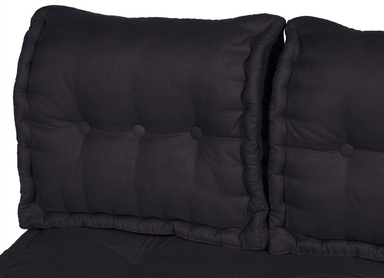 Coussin dossier pour palette capitonné en Polyester Gris carbone 60x40x15cm - Deco-arts.fr