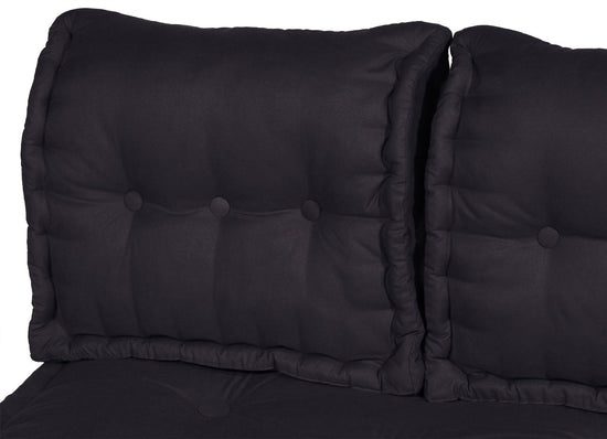 Coussin dossier pour palette capitonné en Polyester Gris carbone 60x40x15cm - Deco-arts.fr