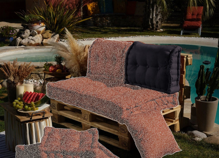 Coussin dossier pour palette capitonné en Polyester Gris carbone 60x40x15cm - Deco-arts.fr