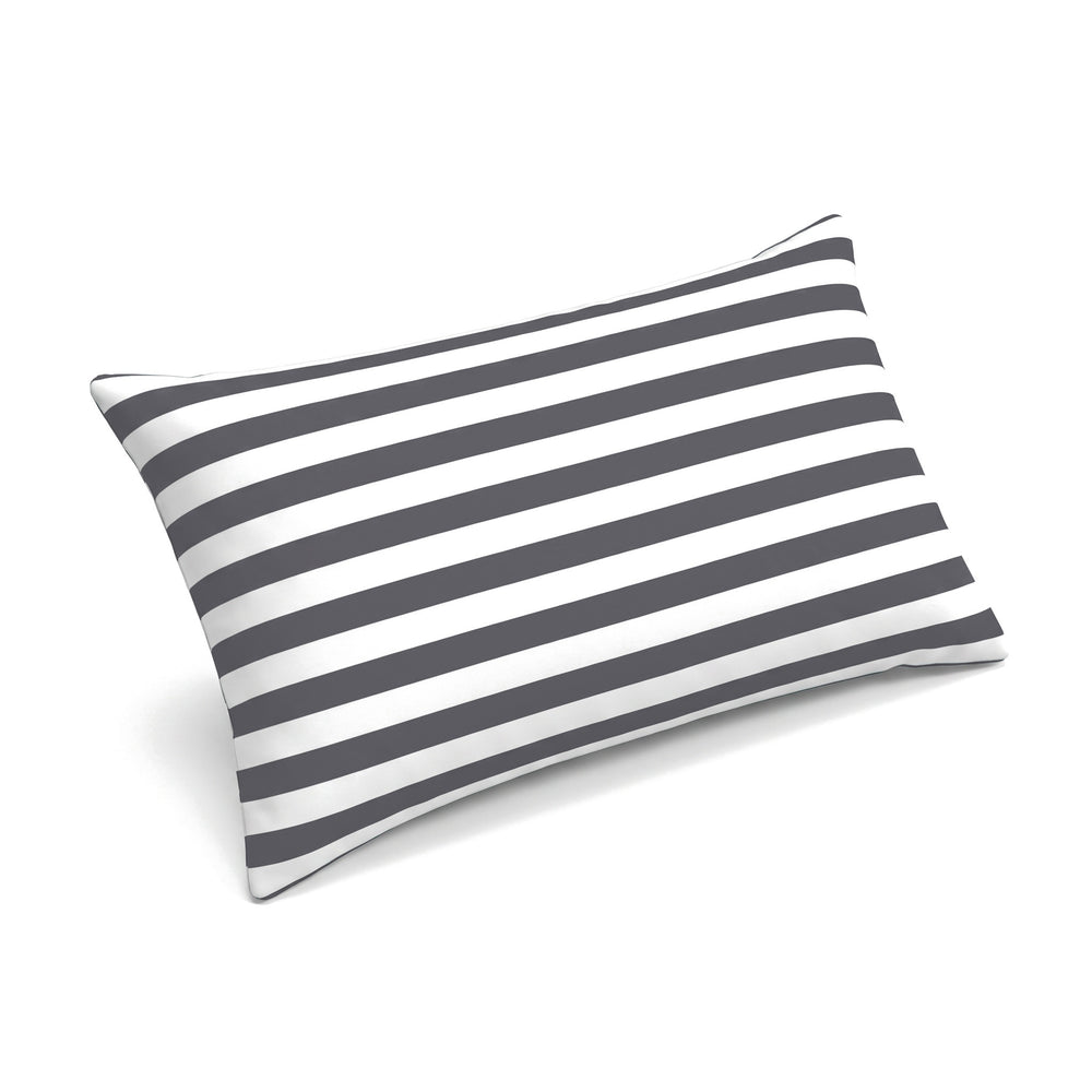 Reposacabezas 60x35, rayas gris oscuro, de la colchoneta premium para tumbona