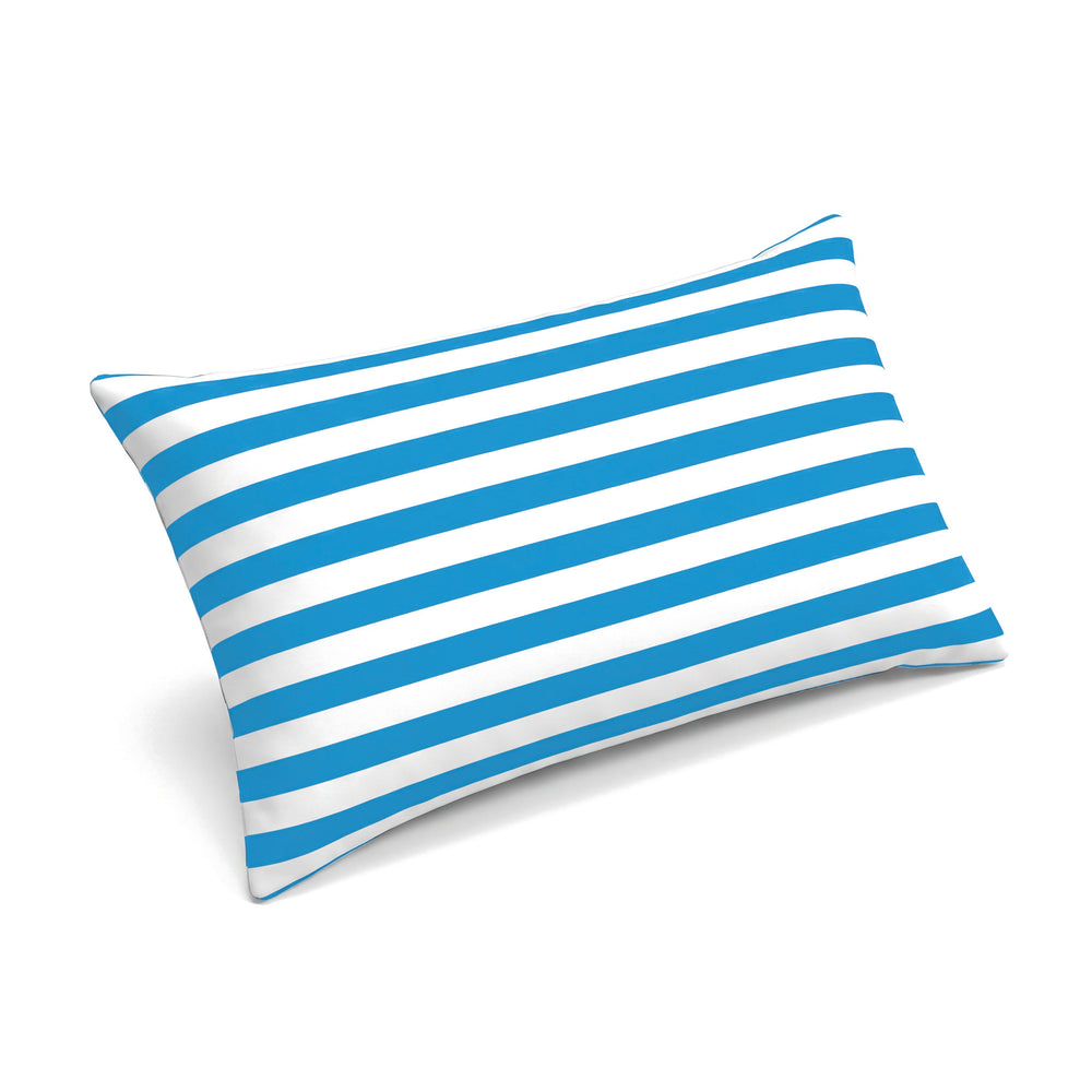 Reposacabezas 60x35, rayas turquesa, de la colchoneta premium para tumbona