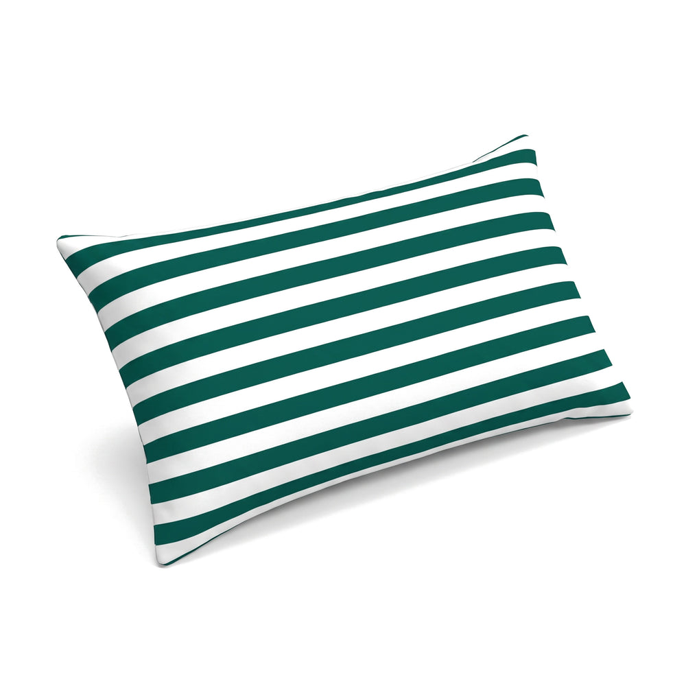 Reposacabezas 60x35, rayas verdes, de la colchoneta premium para tumbona